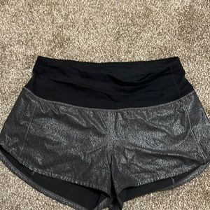 Black and silver Lululemon shorts